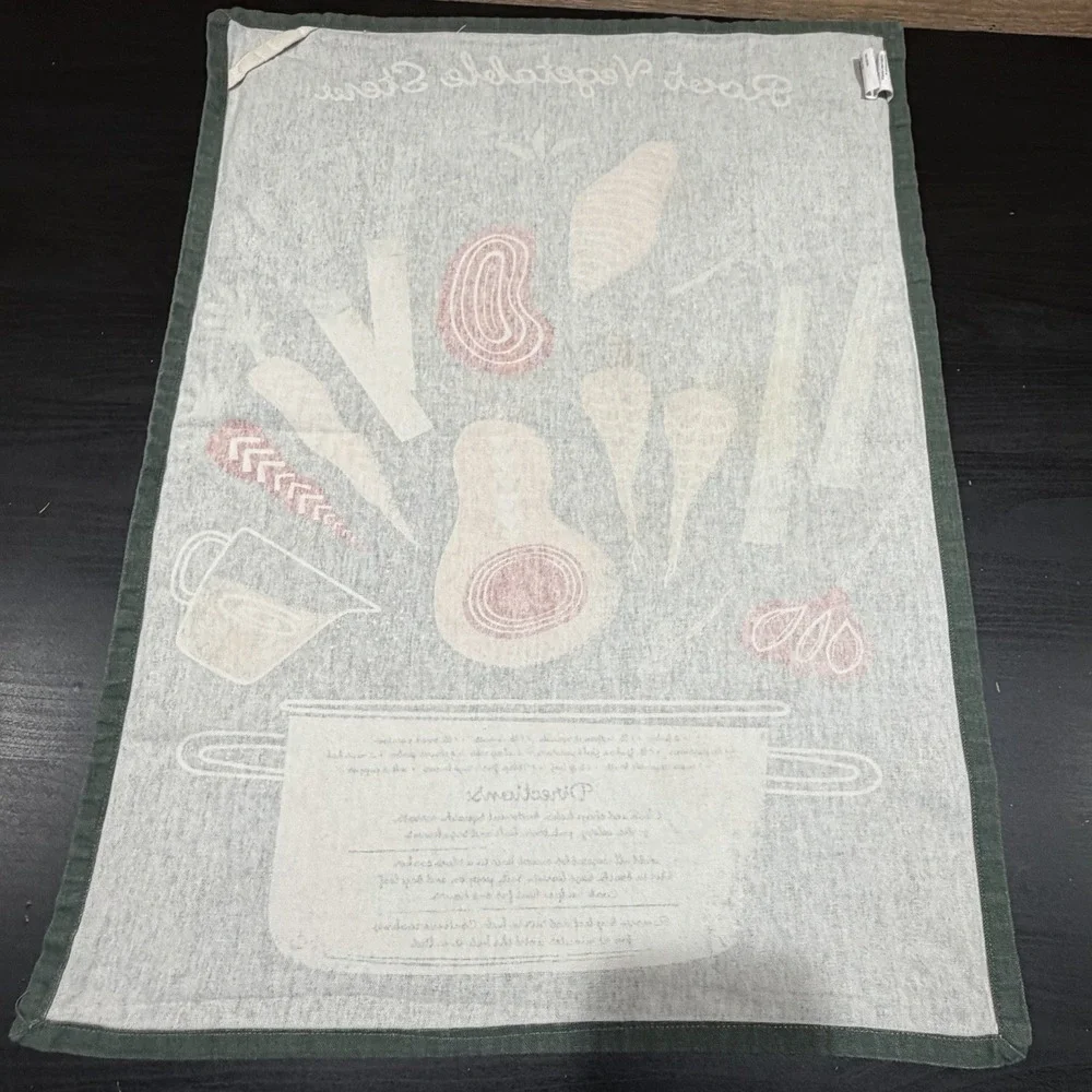 Crate and Barrel Tea Towel Root Vegtable Stew 100% Cotton 20